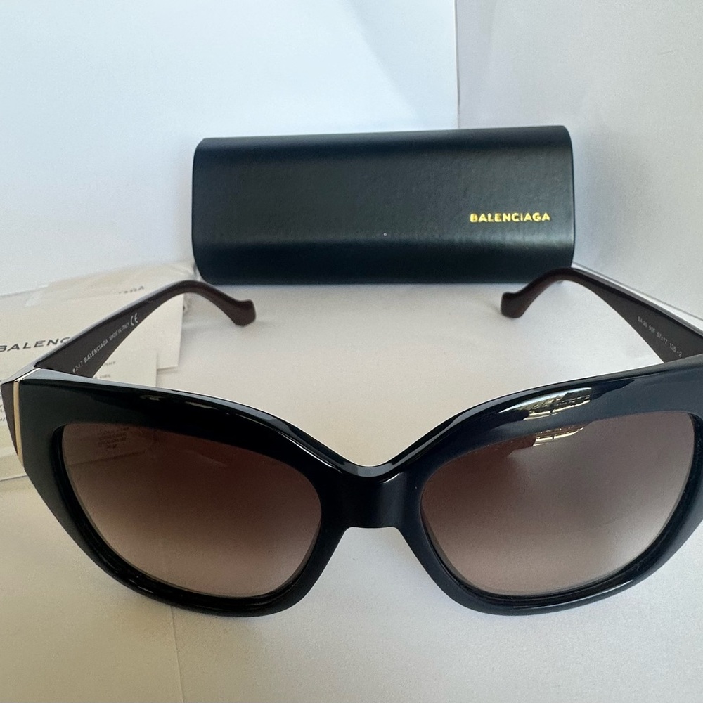 New - original Balenciaga Black Sunglasses